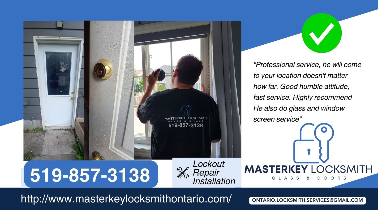 MasterKey Locksmith Glass & Doors In Kitchener