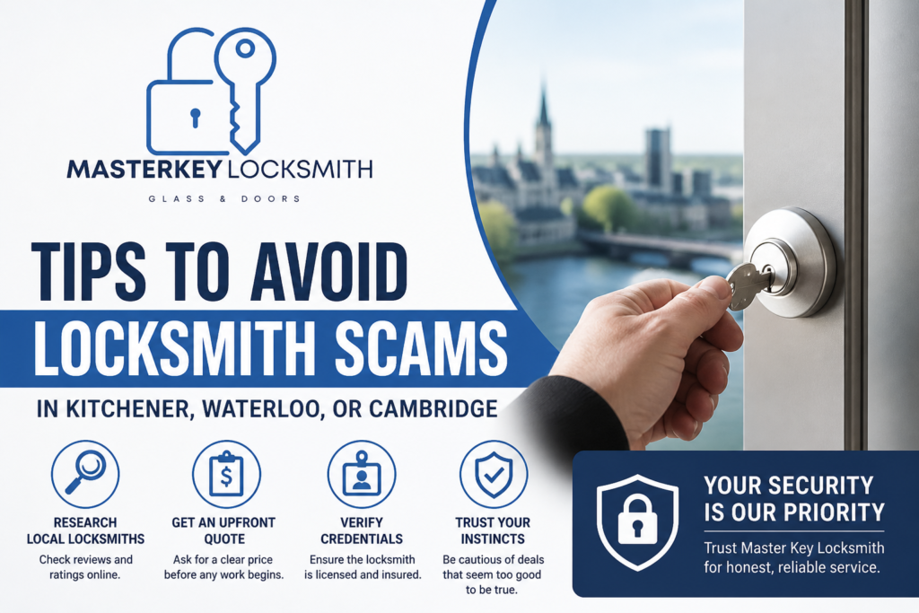 Tips to Avoid locksmith Scams in Kitchener, Waterloo, or Cambridge