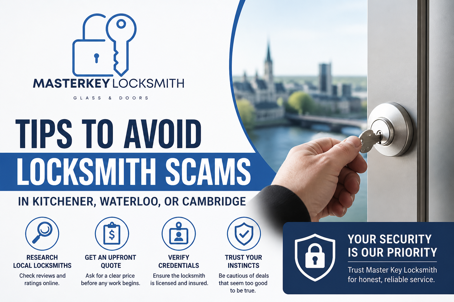 Tips to Avoid locksmith Scams in Kitchener, Waterloo, or Cambridge