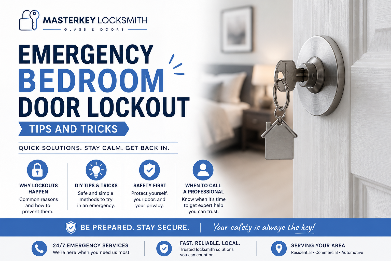 Emergency Bedroom Door Lockout Guide | MasterKey Locksmith Glass & Doors