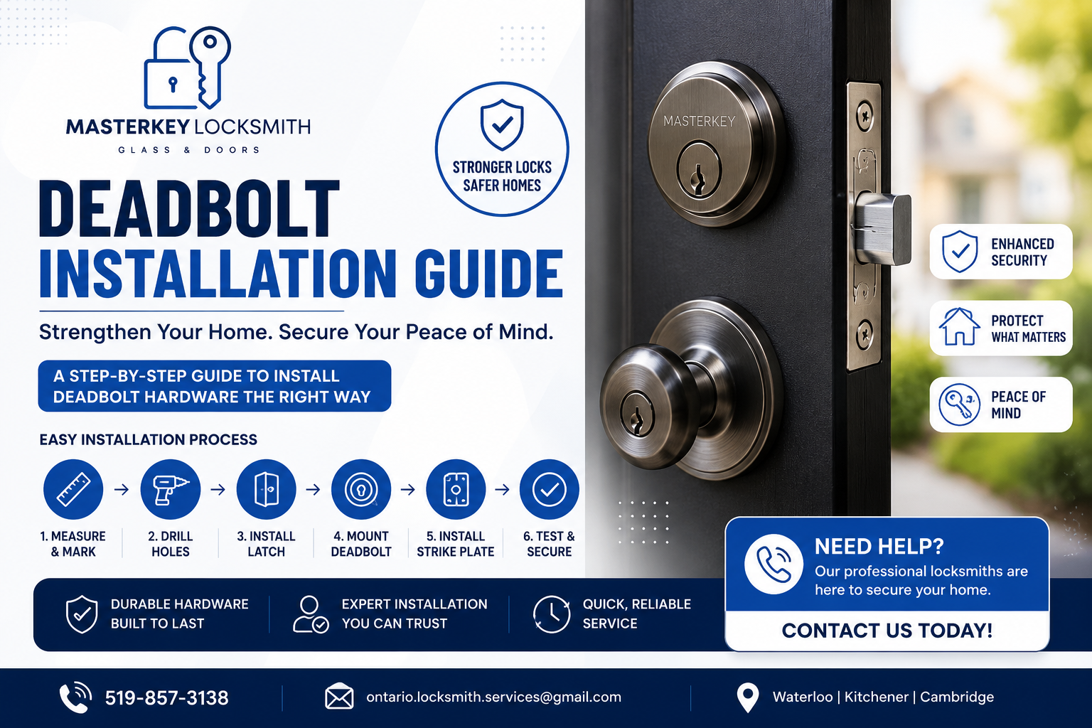 Deadbolt Installation Guide | Masterkey Locksmith Glass and Doors